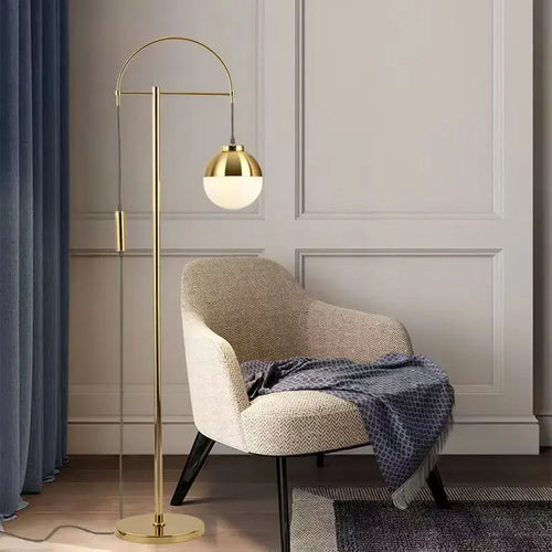 Retro gold Nordic floor lamp for elegant interiors - vue 3 sur 7