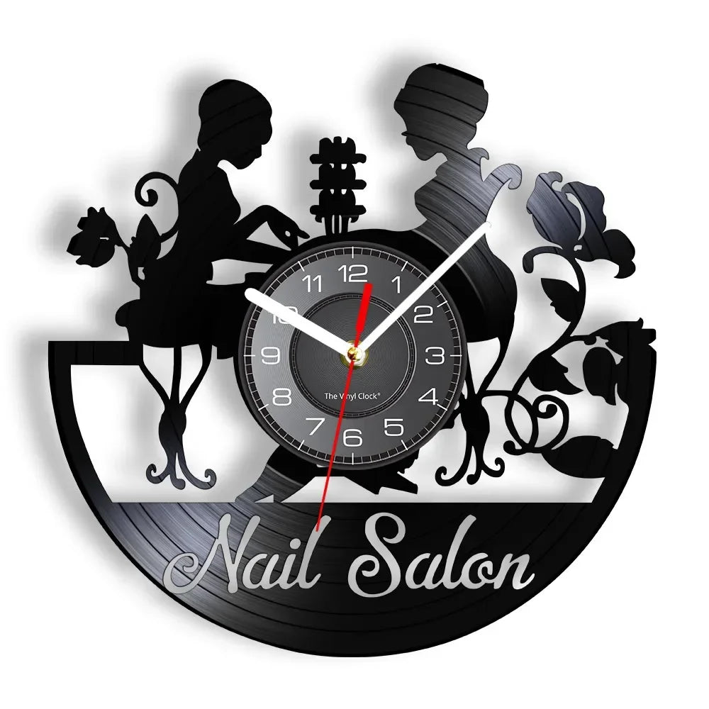 vinyl wall clock for nail and beauty salon