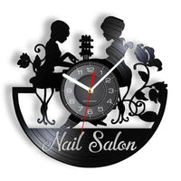 vinyl wall clock for nail and beauty salon