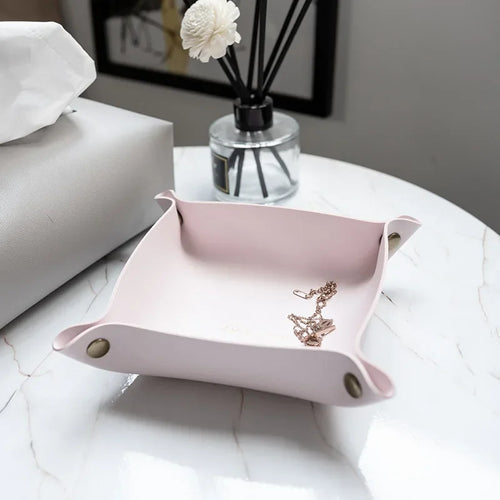 Nordic leather storage box for desk and jewelry - vue 6 sur 19