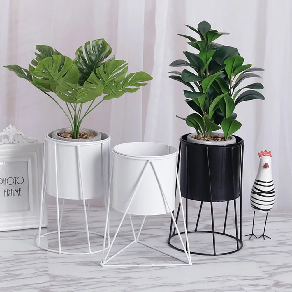 simple metal indoor flower pot stand