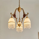 Retro copper chandelier with vintage medieval pendants