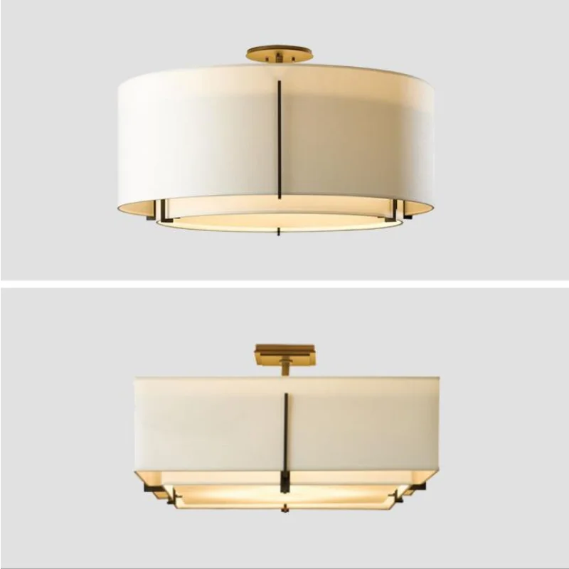 Round Chinese fabric chandelier, retro style for elegant interiors