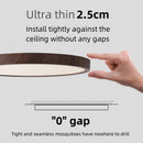 Ultra-thin circular LED ceiling light wood grain 3-tone
