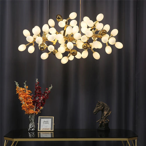 Modern gold grape chandelier for elegant interiors - vue 6 sur 11