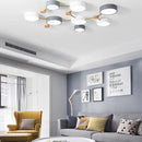 Nordic wooden LED ceiling light macaroon 3-8 heads decorative lighting
