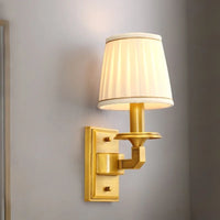 Copper LED wall light with premium fabric shade