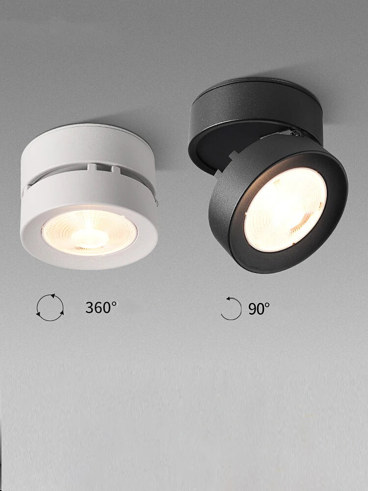 Foldable recessed aluminium LED spotlight for home or office