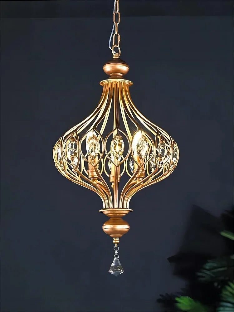 Retro crystal vintage-style pendant light for interiors