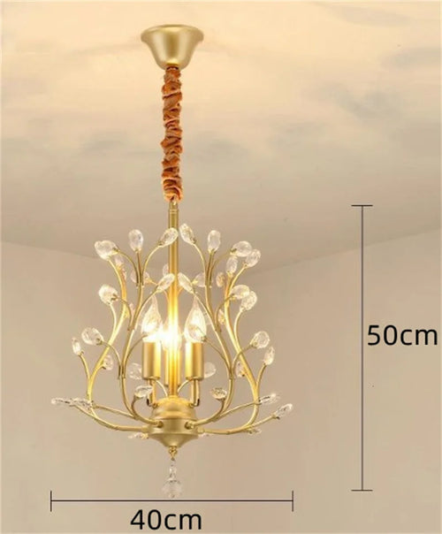 Vintage crystal chandelier with four arms for elegant lighting - vue 3 sur 8