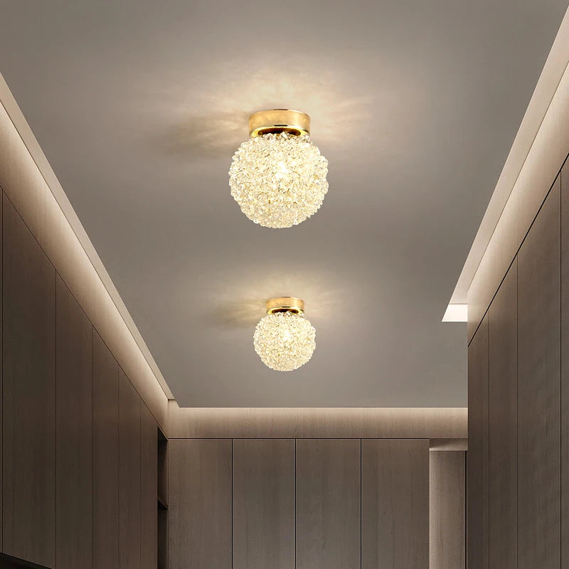 Modern crystal pendant light with adjustable cord - vue 3 sur 12