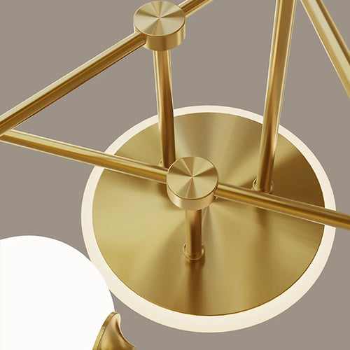 Modern white glass chandelier with elegant design for contemporary interiors - vue 6 sur 12