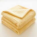 Lightweight decorative waffle cotton throw for living room and bedroom summer