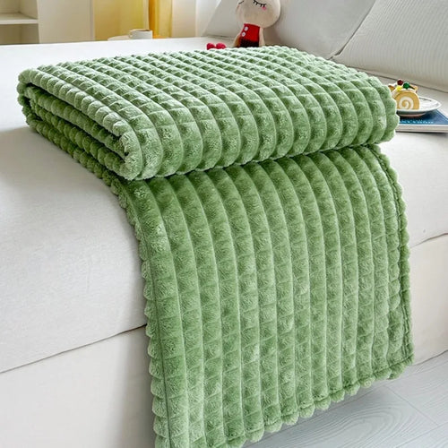 Soft flannel throw faux fur effect for winter living room