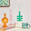Glass taper candle holders for wedding table decoration