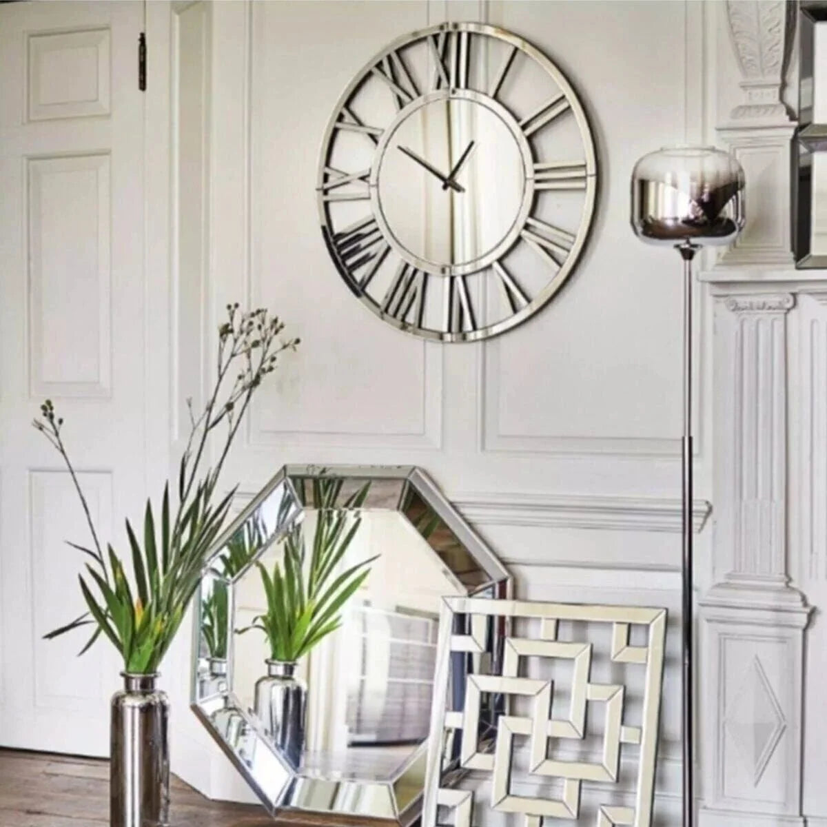 modern design 3d mirror wall clock silent for home decor - vue 3 sur 7