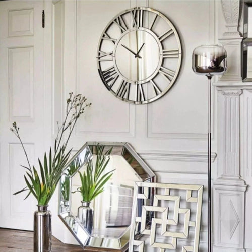 modern design 3d mirror wall clock silent for home decor - vue 3 sur 7