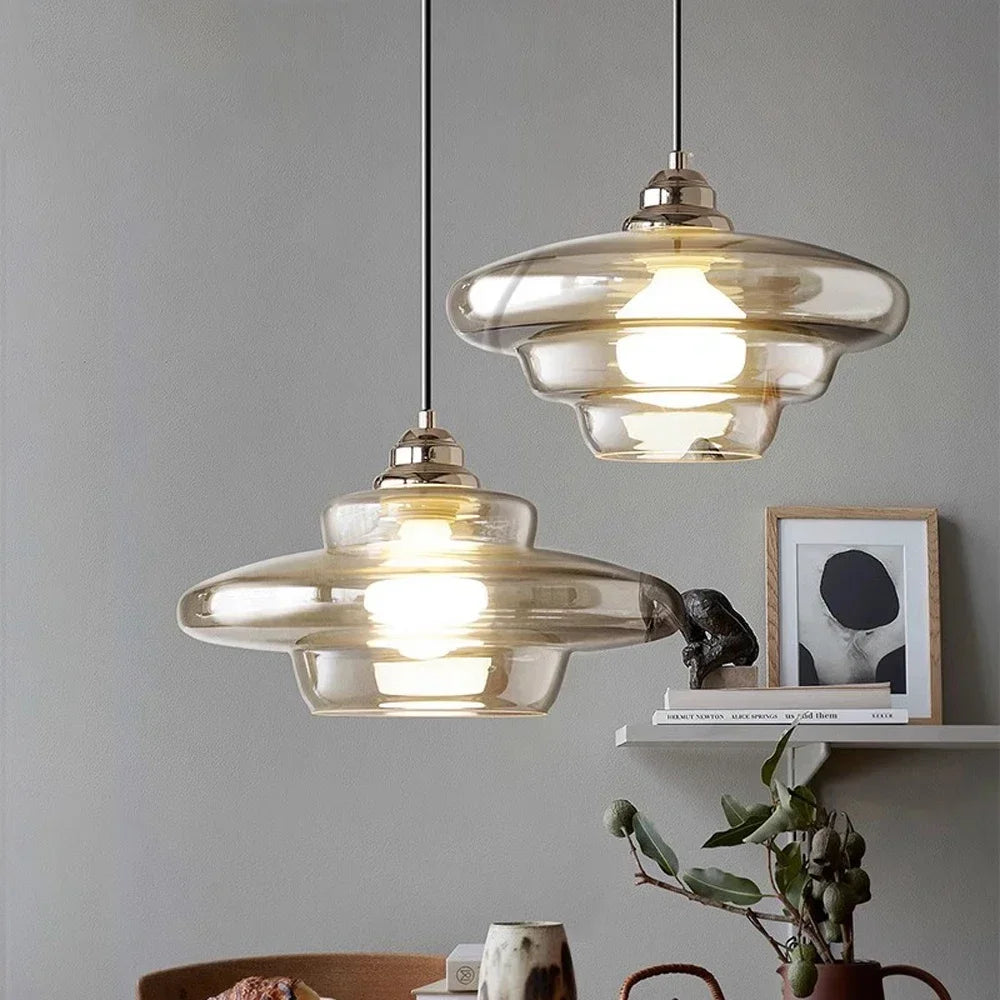 Retro glass pendant light for modern decor