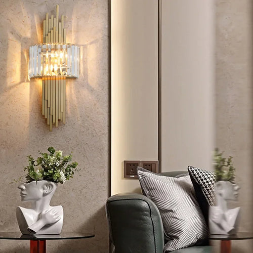 Modern crystal wall light for interior decoration - vue 4 sur 9