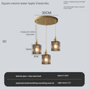 Vintage pendant light with switch and crystal glass shade