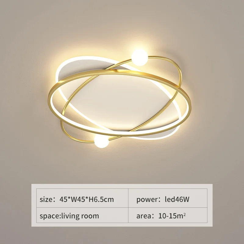 Modern LED ceiling light with remote control for interior decor - vue 8 sur 10