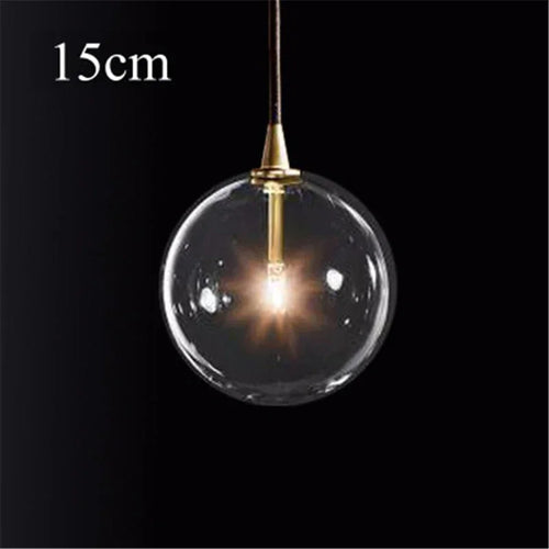 Clear glass pendant light for modern decorative lighting - vue 9 sur 10