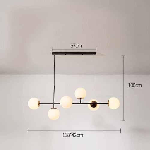 Modern Nordic glass pendant light for living room - vue 16 sur 16