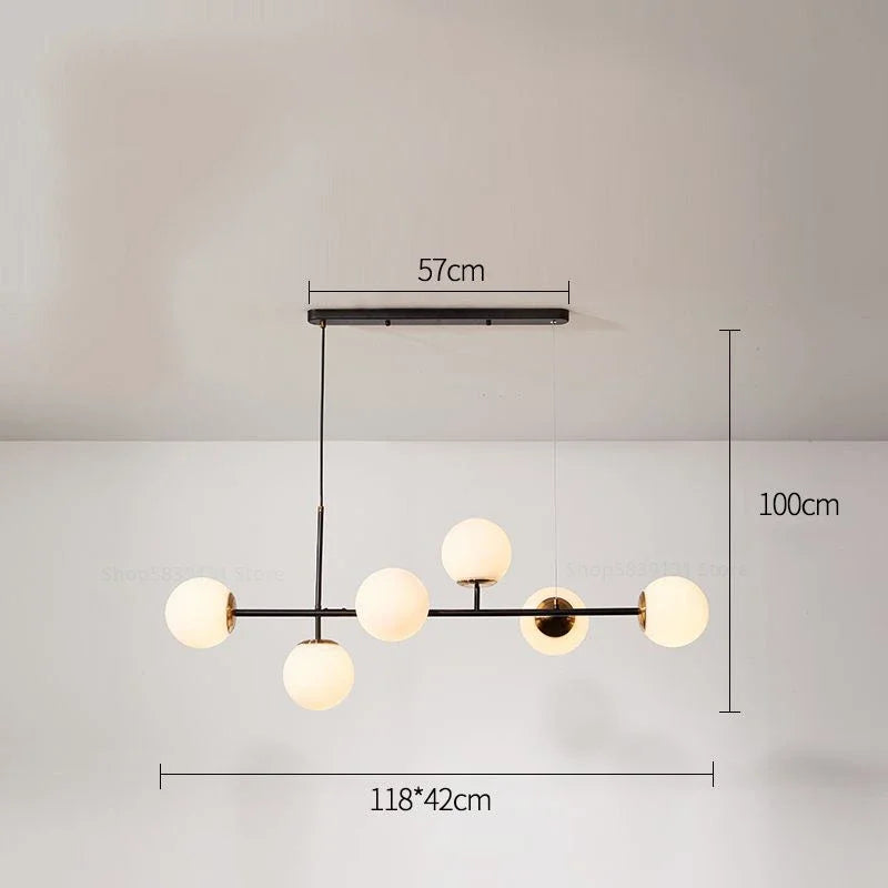 Modern Nordic glass pendant light for living room - vue 15 sur 16