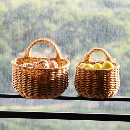 wicker hanging baskets for decorative storage and organization - vue 2 sur 12