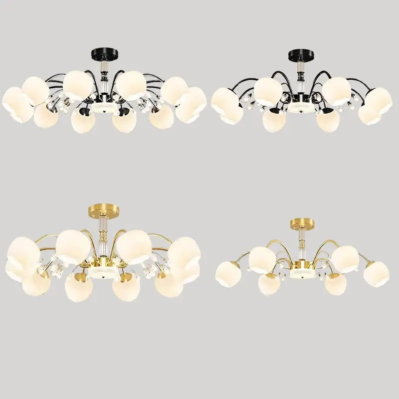 Nordic crystal LED chandelier for modern interior decor - vue 4 sur 17