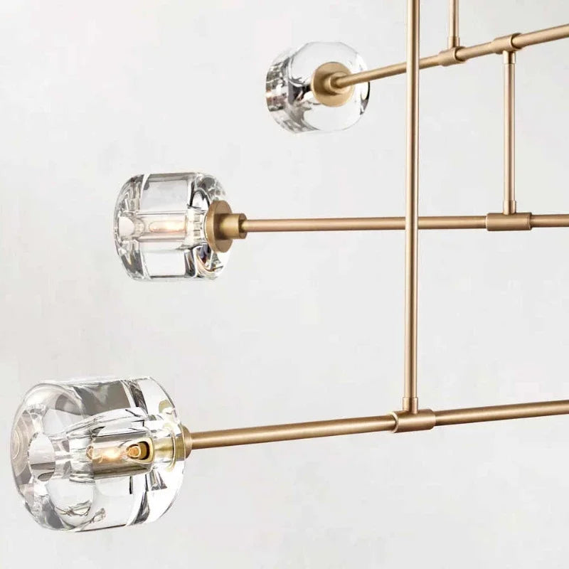 Modern American style crystal chandelier in polished copper - vue 4 sur 10