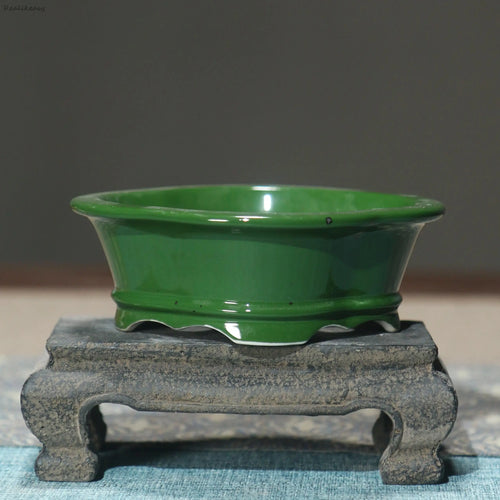 creative glazed ceramic flower pot for home decoration - vue 6 sur 14