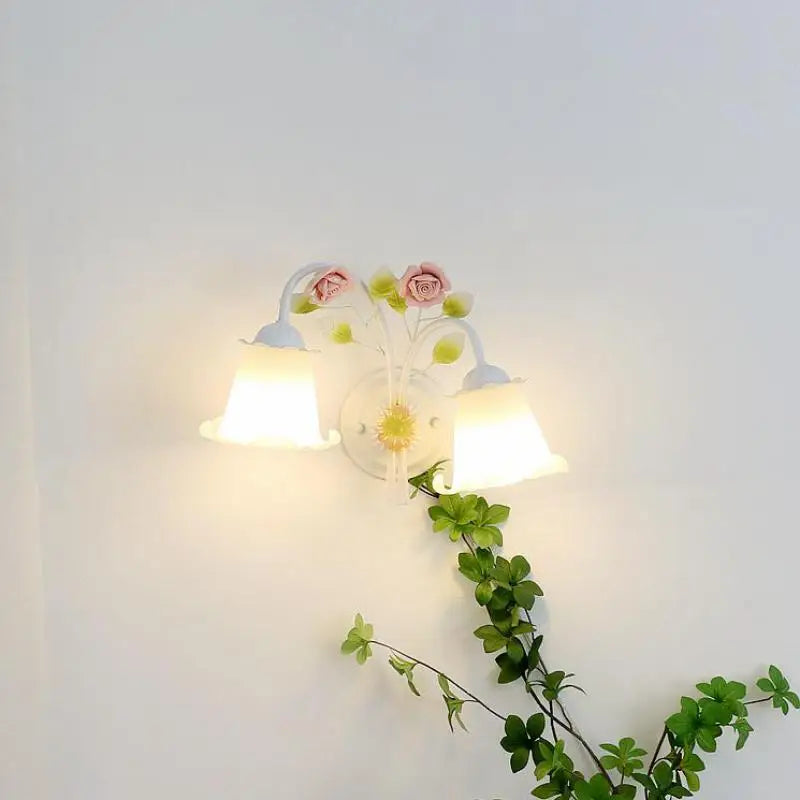 Modern floral wall light for warm decorative lighting
