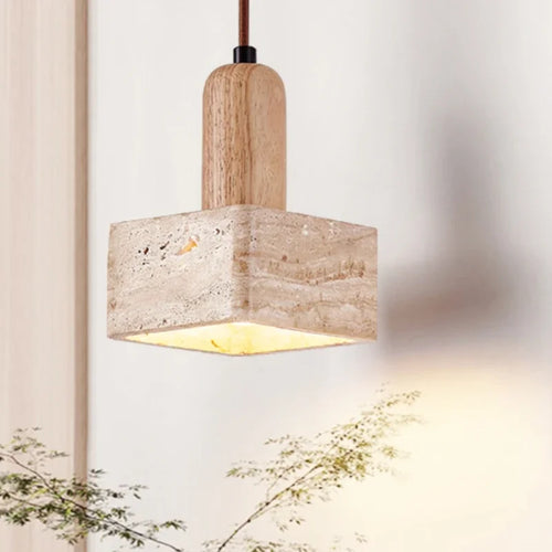 Solid wood pendant light for creative retro interior decor - vue 2 sur 7