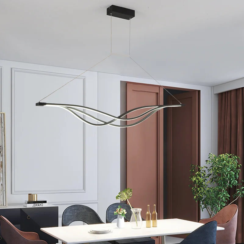 Modern decorative LED chandelier for restaurants and indoor spaces - vue 3 sur 10