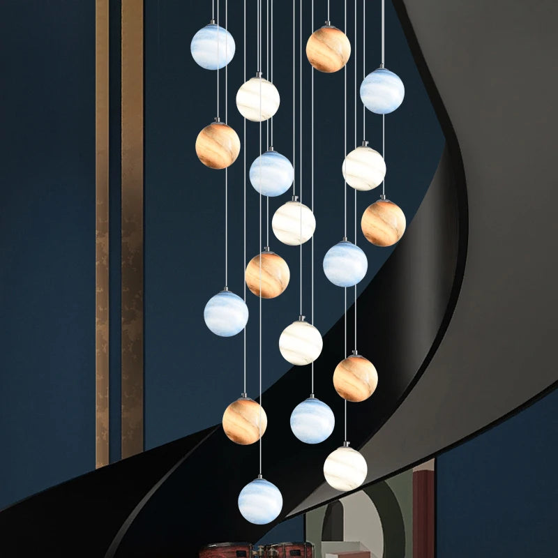 Colourful globe chandelier for modern and elegant lighting