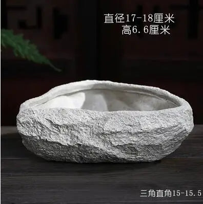 Ceramic Rock Mud Imitation Stone Tea Washing Pen Wash Tea Cups, Household Tea Set Accessories, Extra Large Basin - vue 11 sur 11