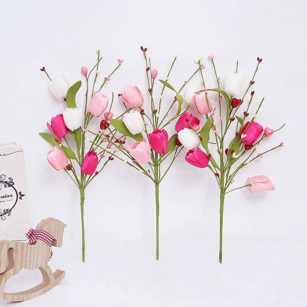 Artificial tulip floral decoration for Valentine's Day - vue 5 sur 12