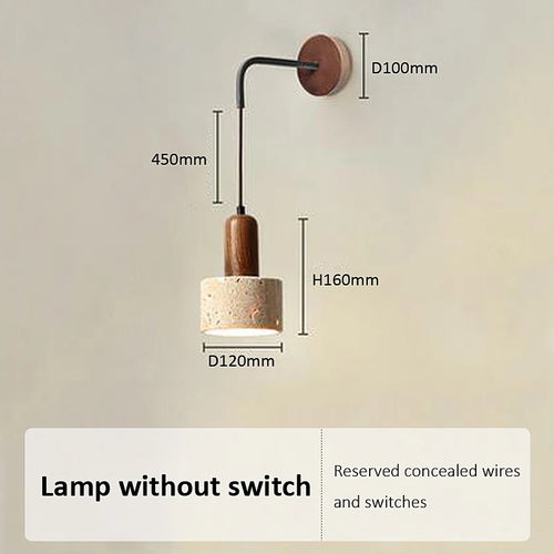 Wabi sabi style natural stone LED wall light