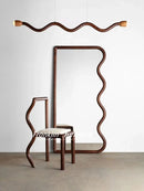 Nordic retro walnut chair with lambswool cushion