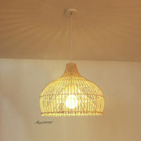 Japanese rattan pendant light for Asian restaurant pastoral style