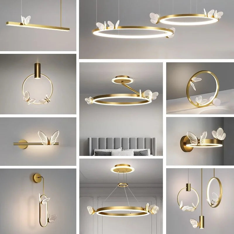 Minimalist butterfly LED wall light home decoration - vue 4 sur 10