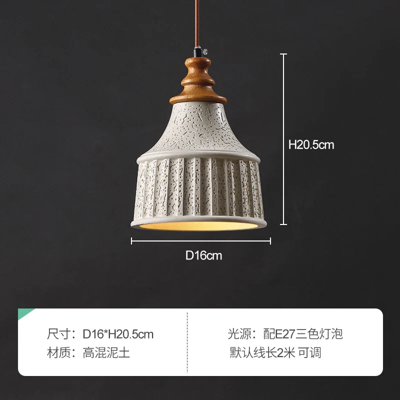 Minimalist concrete pendant light wabi-sabi style for modern interiors