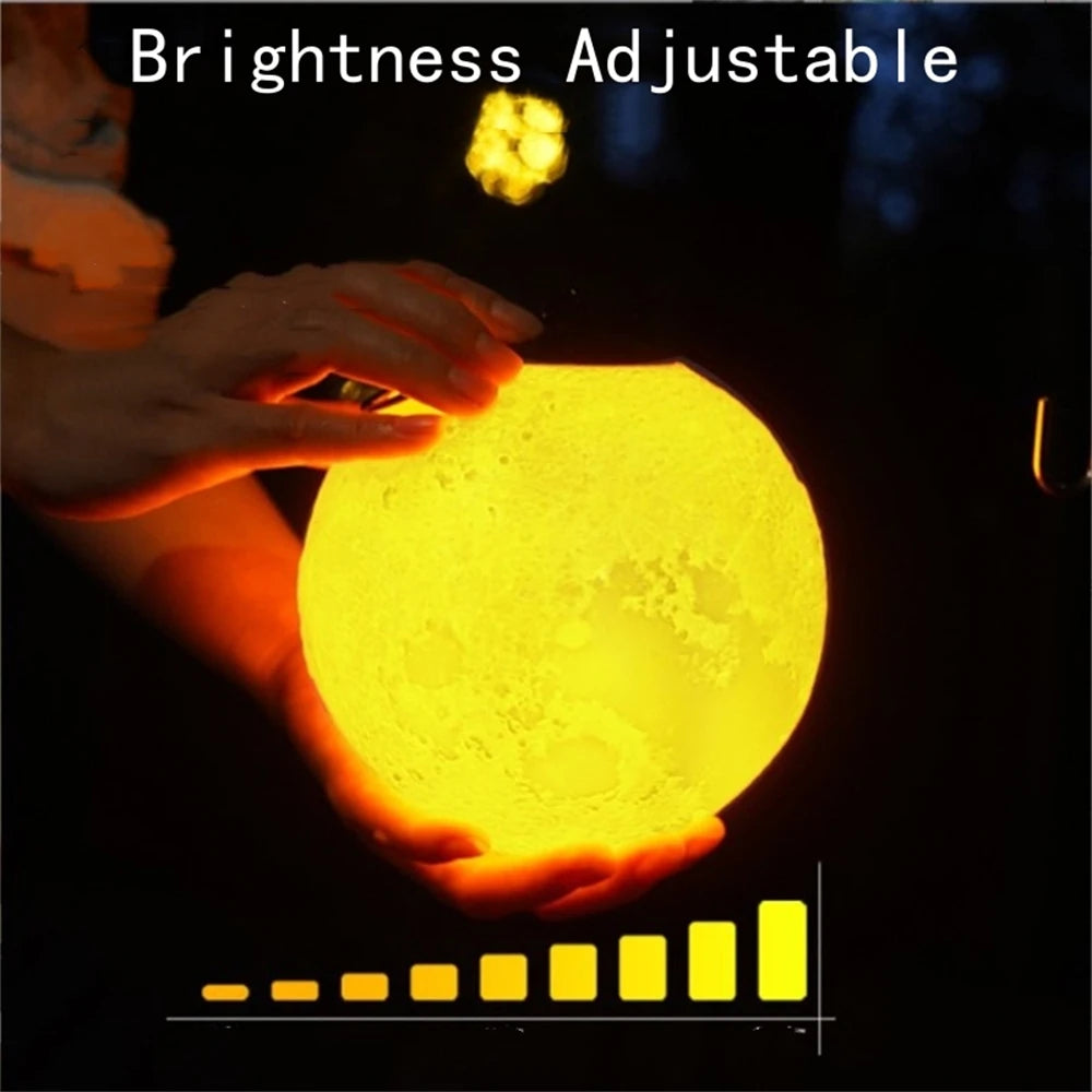 Portable moon lamp for camping and outdoor decoration