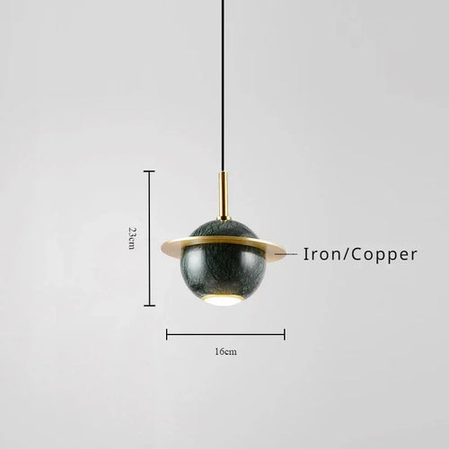 Nordic style natural marble circular chandelier for bars and restaurants - vue 10 sur 9