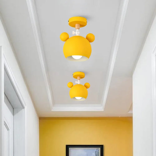 Nordic cartoon panda ceiling light for children's rooms - vue 3 sur 14