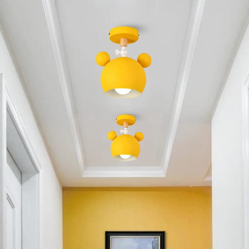 Nordic cartoon panda ceiling light for children's rooms