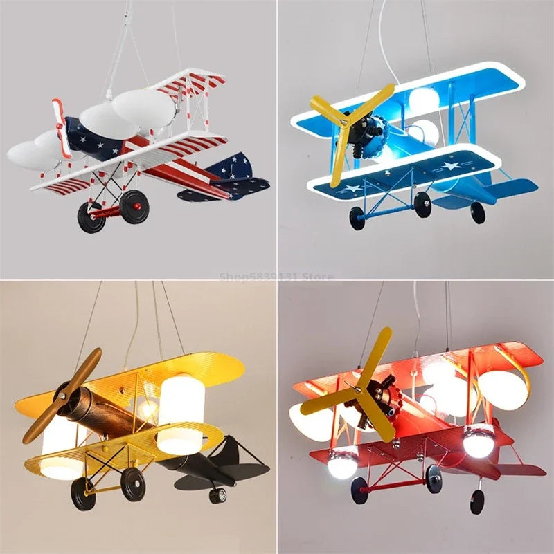 Modern nordic airplane LED pendant light for children