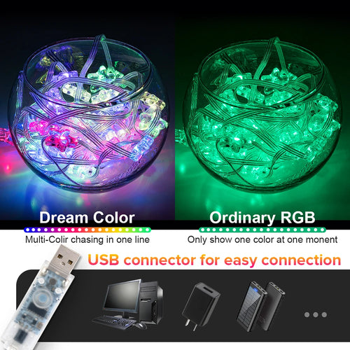 Usb ws2812b decorative LED string lights for parties and birthdays - vue 3 sur 11