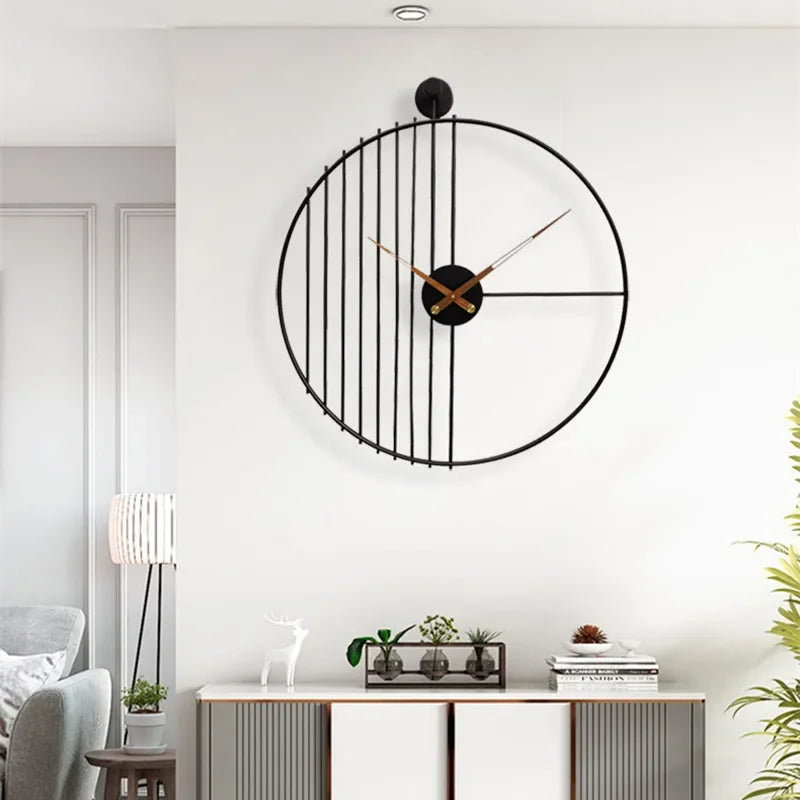 modern silent wall clock for home decor - vue 3 sur 6